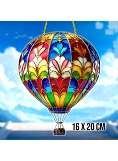 Allernieuwste.nl Raamhanger Luchtballon 20 cm – Kleurrijke Acryl Raamdecoratie Zonneschijf – Multicolor Hanger