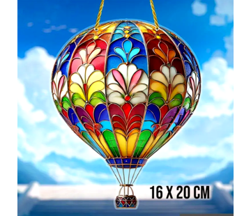 Allernieuwste.nl Raamhanger Luchtballon 20 cm – Kleurrijke Acryl Raamdecoratie Zonneschijf – Multicolor Hanger