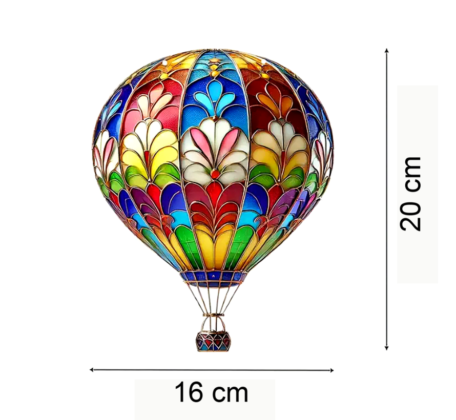 Allernieuwste.nl® Raamhanger Luchtballon 20 cm – Kleurrijke Acryl Raamdecoratie Zonneschijf – Multicolor Hanger voor Binnen & Buiten