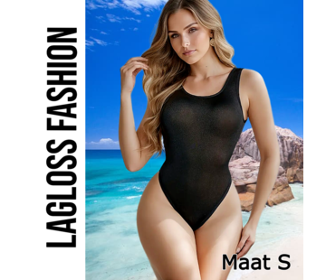 LaGloss Badpak Zwart met Open Rug – Maat S