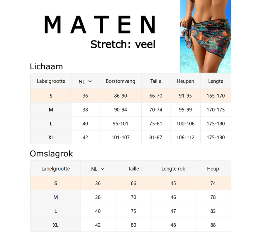 LaGloss® Cover-Up Rok Jungle Design – Sexy Omslagdoek Strandrok voor Dames – Maat M