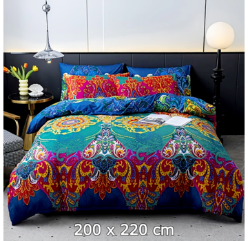 Allernieuwste.nl Bohemian Hoeslaken Set 200x220 cm – Inclusief 2 Kussenslopen