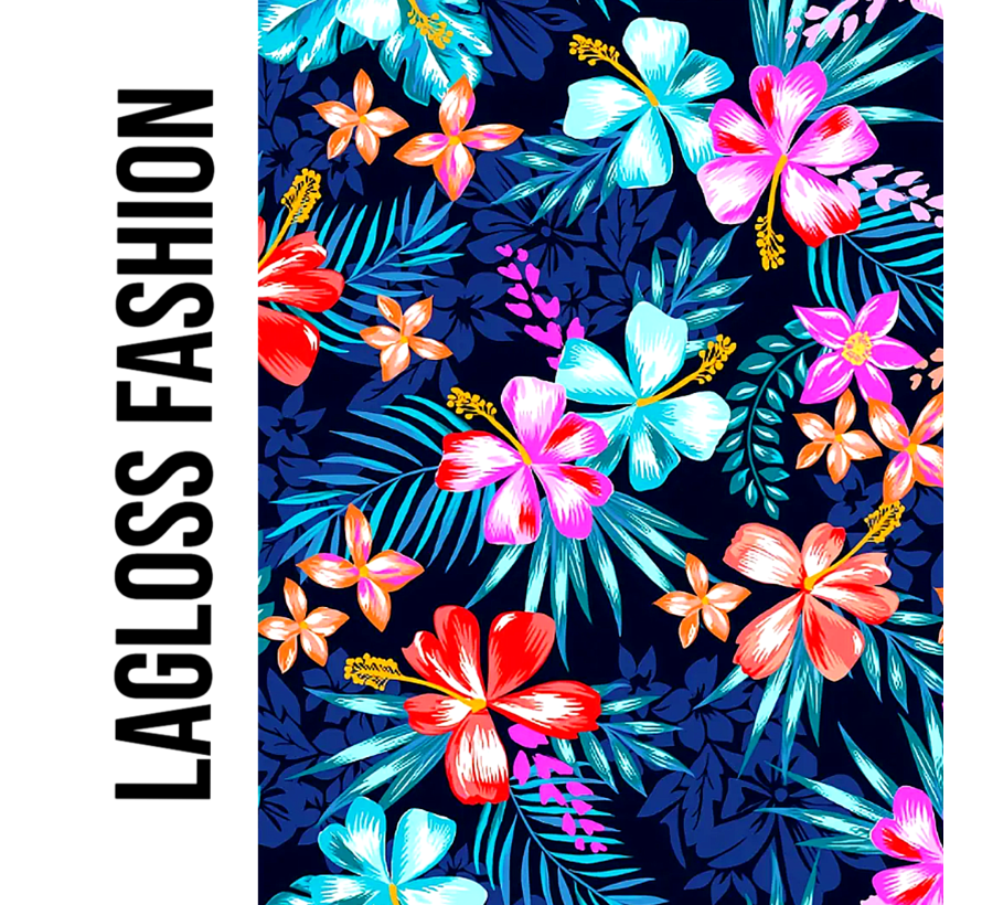 LaGloss® Rugloos Badpak Tropisch Bloemenprint – Rugloos Damesbadpak met Verstelbare Taille – Maat XXL