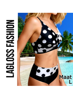 LaGloss Bikini Set Dames Polka Dot & Twist Design - Maat L