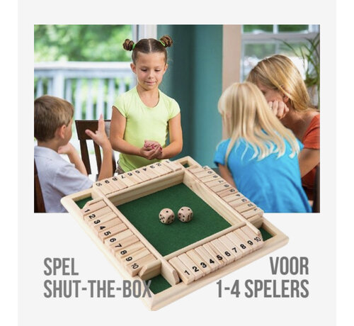 Allernieuwste.nl® Allernieuwste.nl® Shut the box - Dobbelspel - 1 - 4 spelers - Houten Bordspel - Drankspel - Denkspel - Gezelschapsspel voor volwassenen en kinderen