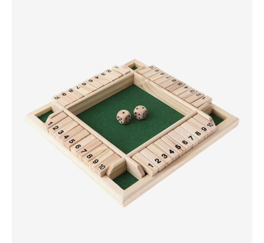 Allernieuwste.nl® Shut the box - Dobbelspel - 1 - 4 spelers - Houten Bordspel - Drankspel - Denkspel - Gezelschapsspel voor volwassenen en kinderen