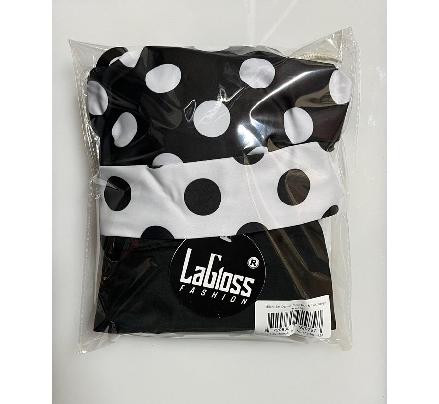 LaGloss® Bikini Set Dames – Polka Dot & Twist Design – Tweedelig Strapless Badpak – Maat XL