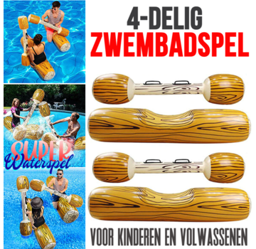 Allernieuwste.nl® Opblaasbaar Boomstam Zwembadspel - 4 delig