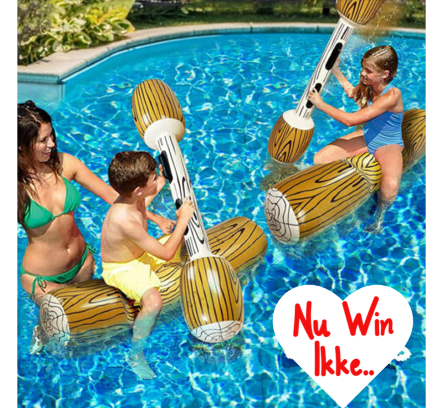 SET Opblaasbaar Boomstam Zwembadspel 4-delig - Zwembad Spel - Strand Zee ZwembadSpeelgoed - Waterplezier - Vakantie - Tot 80 kg - 4 delig