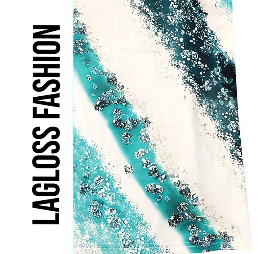 LaGloss® Mouwloze V-Hals Tanktop Dames Oceaan Blauw – Zomerse Elegante Top – Licht Elastisch – Maat L