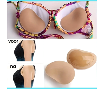 LaGloss 1 Paar Bikini Push-Up Pads – Beige Zelfklevend & Herbruikbaar *