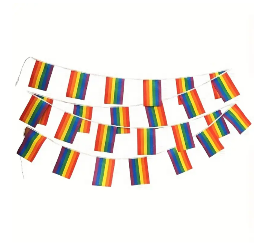 Allernieuwste.nl® Vlaggenlijn LGBT Regenboog Pride - Polyestervezel voor Binnen en Buiten - LGBT Versiering - 20 vlaggen kleur %%