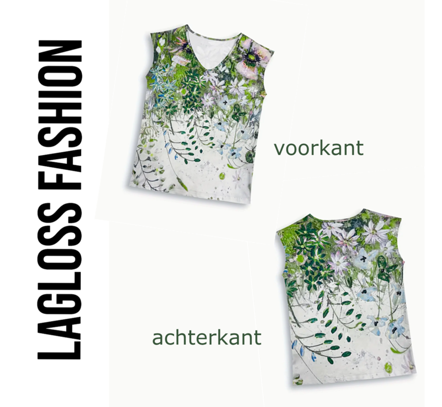 LaGloss® Dames Tanktop Bloemenprint – Mouwloos Zomertopje – Comfortabele All-Over Print Top – Casual Kleurige Stretch Top – Maat M