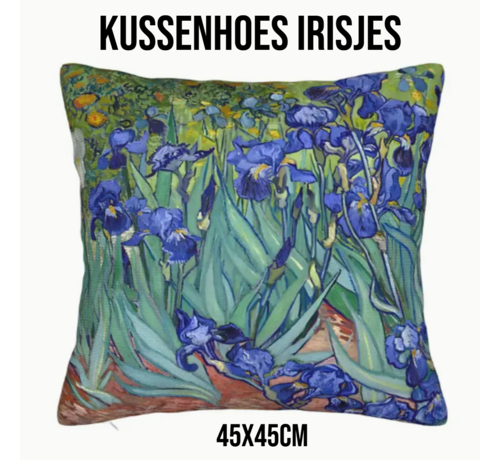 Allernieuwste.nl Allernieuwste.nl® Kussenhoes Vincent van Gogh Irisjes - Kussenovertrek Polyester - 45x45 cm