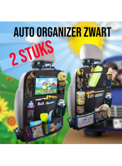 Allernieuwste.nl® 2 x Kinder Multifunctionele Autostoel Organizers voor Vakantie - Zwart
