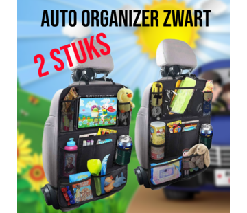 Allernieuwste.nl® 2 x Kinder Multifunctionele Autostoel Organizers voor Vakantie - Zwart