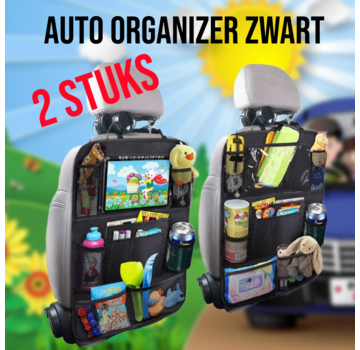 Allernieuwste.nl® 2 x Kinder Multifunctionele Autostoel Organizers voor Vakantie - Zwart