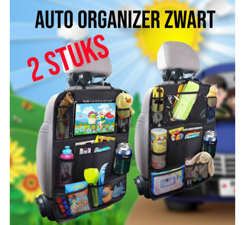 Allernieuwste.nl® 2 x Kinder Multifunctionele Autostoel Organizers voor Vakantie - Zwart