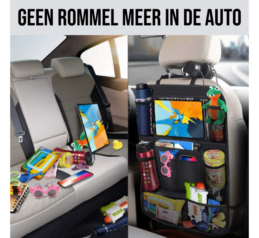 2 x Kinder Multifunctionele Autostoel Organizers voor Vakantie - Zwart