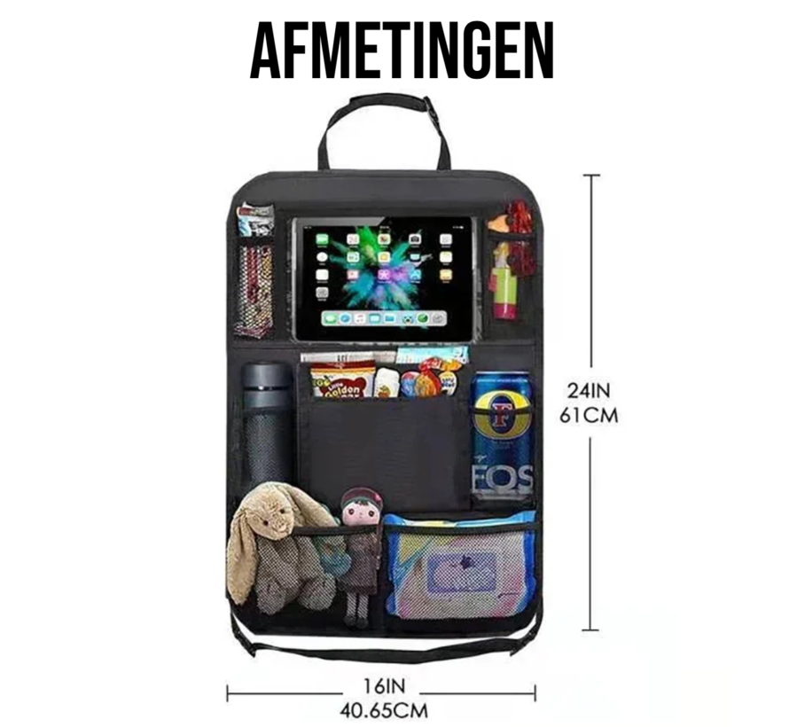 2 x Kinder Multifunctionele Autostoel Organizers voor Vakantie - Zwart