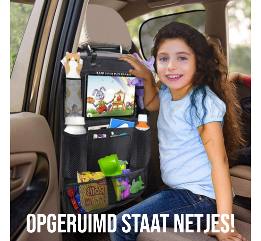 2 x Kinder Multifunctionele Autostoel Organizers voor Vakantie - Zwart
