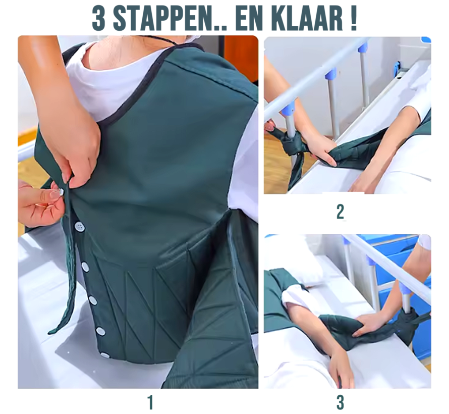 Allernieuwste.nl® Beschermend Veiligheidsvest voor Bedlegerige Patiënten & Ouderen – Anti-Valvest voor Bed of Rolstoel – Veilige Fixatieband voor Dementie, Alzheimer & Ouderenzorg
