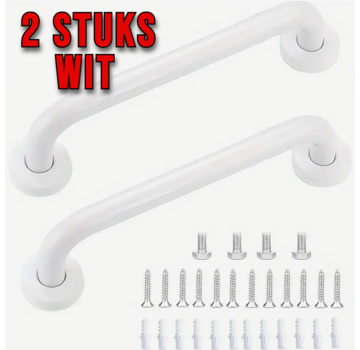 Allernieuwste.nl 2 Stuks Witte Handgrepen Wandbeugels Voor Senioren - RVS 30cm