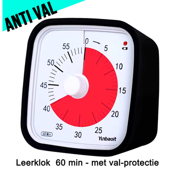 LaGloss Visuele Afteltimer Tijdklok 60 Minuten Zwart Rood