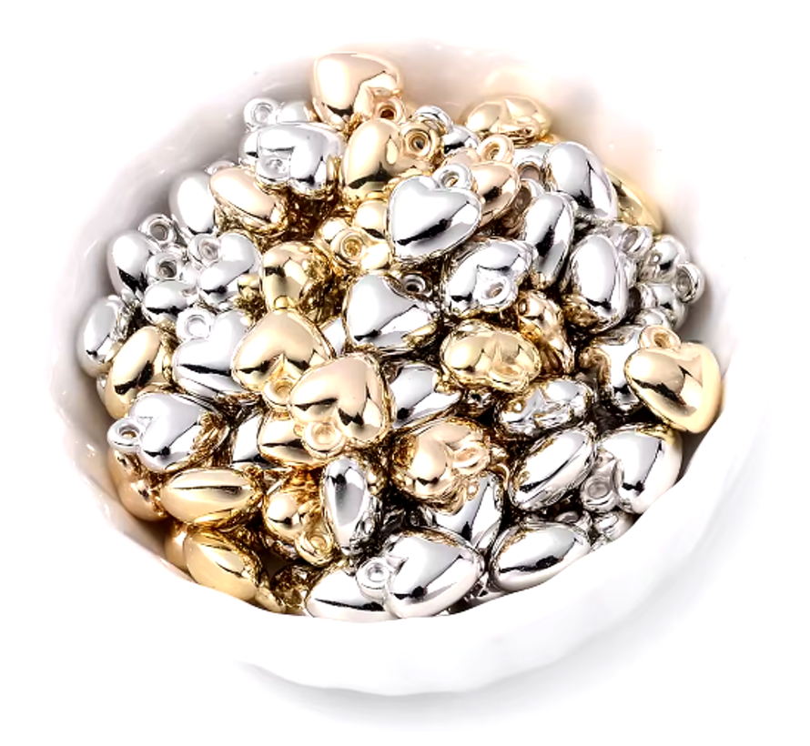 LaGloss® 50 Stuks Hartjes Sieraden Maken Goud Spacers 6x8 mm DIY Armband Ketting Oorbellen