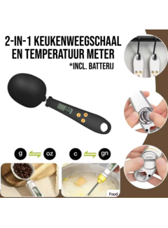 Allernieuwste.nl® 2-in-1 Digitale Elektronische Lepelweegschaal Inclusief Batterij - Zwart