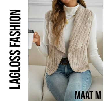 LaGloss Teddy Bodywarmer Crème – Maat M