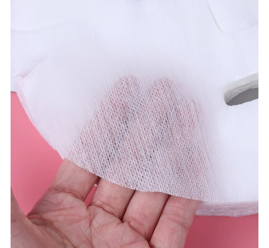 100 stuks Wegwerp Gezichtsmaskers Wit – DIY Cosmetische Katoenen Maskers – Hydraterend & Verzachtend voor Gezichtsverzorging – Huidvriendelijk