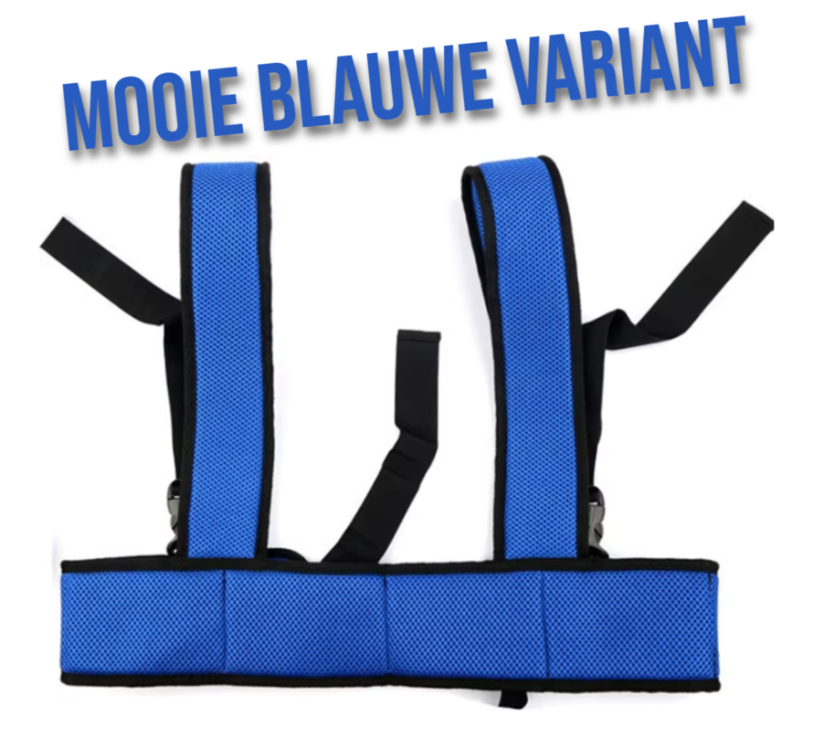 Allernieuwste.nl® Valpreventie Rolstoel Veiligheidsgordel Blauw – Harnas met Schouderriemen – Anti-Val & Anti-Slip Ondersteuningsvest voor Ouderen en Patiënten