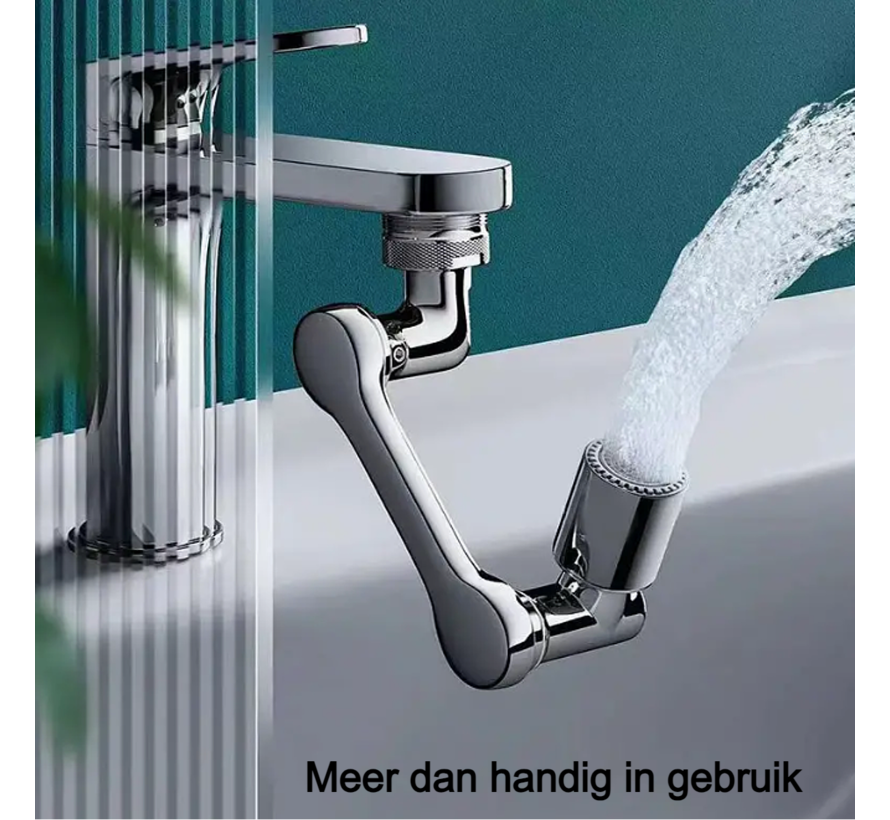 Draaibare Waterkraan Verlenging Universeel voor Keuken Kraan en Badkamer 1080° ABS - Zilver %%
