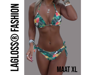 LaGloss 2-delige Dames Bikini – Meloen & Ananas Print - Maat XL