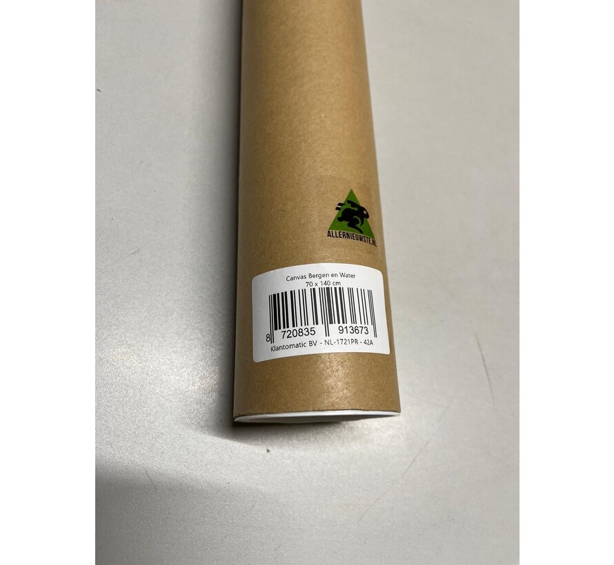 Allernieuwste.nl® Canvas Schilderij Bergen en Water - Kunst aan je Muur - Abstract Modern - Kleur - 70 x 140 cm