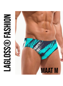 LaGloss Heren Zwembroek – Turquoise/Marineblauw – Maat M