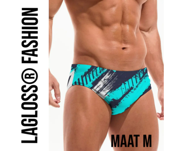 LaGloss Heren Zwembroek – Turquoise/Marineblauw – Maat M