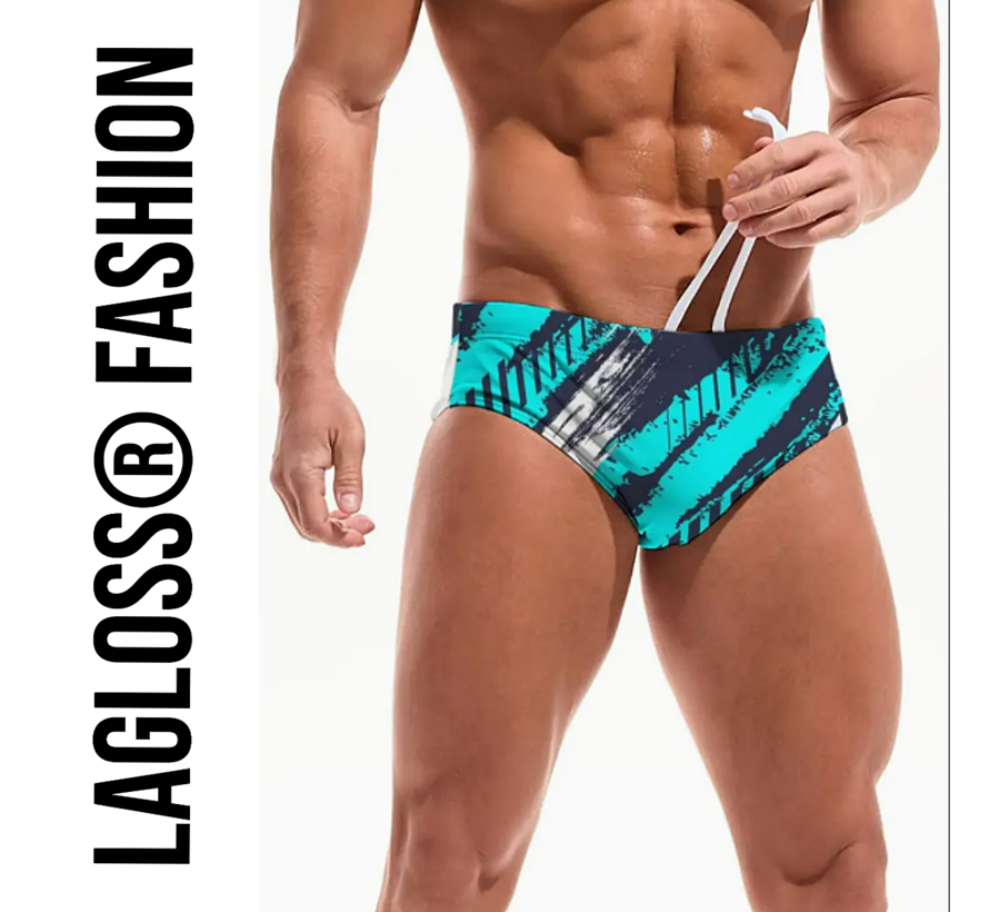 LaGloss® Heren Zwembroek – Sneldrogend & Lichtgewicht – Turquoise/Marineblauw – Comfortabel – Maat M