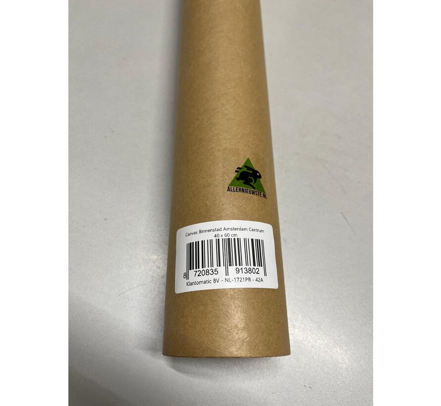 Allernieuwste.nl® Canvas Schilderij * Binnenstad Amsterdam Centrum * - Kunst aan je Muur - Modern - kleur - 40 x 60 cm
