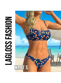 LaGloss 2-Delige Dames Kersenprint Bikini Set – Maat S