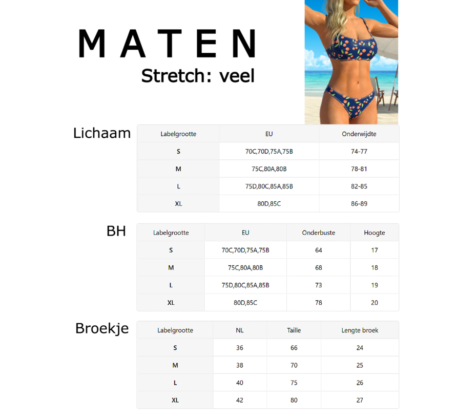 LaGloss® Dames Kersenprint Bikini Set – 2-Delig – Hoogelastisch & Sneldrogend – Zomerse Strandkleding voor Vakantie & Zwembad – Maat L