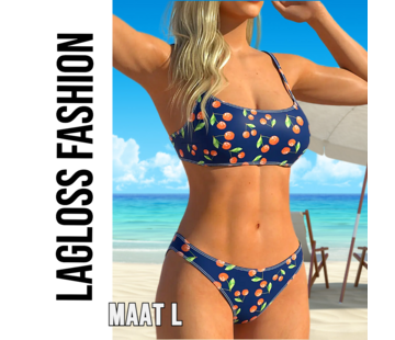 LaGloss 2-Delige Dames Kersenprint Bikini Set – Maat L