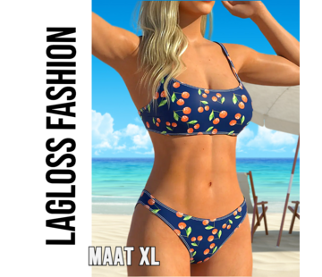 LaGloss 2-Delige Dames Kersenprint Bikini Set – Maat XL