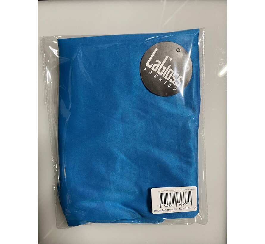 LaGloss® 3-in-1 Eén-Schouder Strandcover-Up – Lichtblauw – Stretchy & Lichtgewicht Kruisriemontwerp – Elegante Strandjurk voor over Bikini – Maat XXL