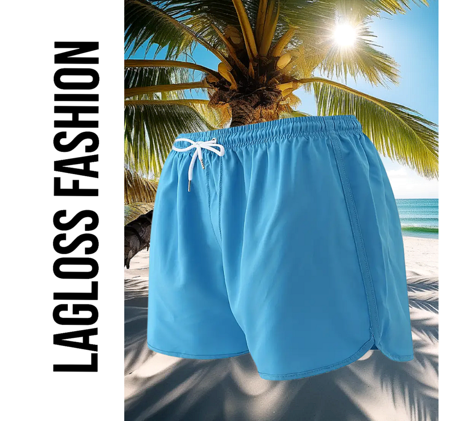 LaGloss® Heren Sportshorts – Lichtgewicht Zwembroek met Zak & Trekkoord – Ademend, Sneldrogend & Comfortabel – Hemelsblauw – Casual Zwemshort – Maat XL