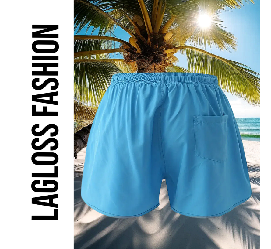 LaGloss® Heren Sportshorts – Lichtgewicht Zwembroek met Zak & Trekkoord – Ademend, Sneldrogend & Comfortabel – Hemelsblauw – Casual Zwemshort – Maat XL
