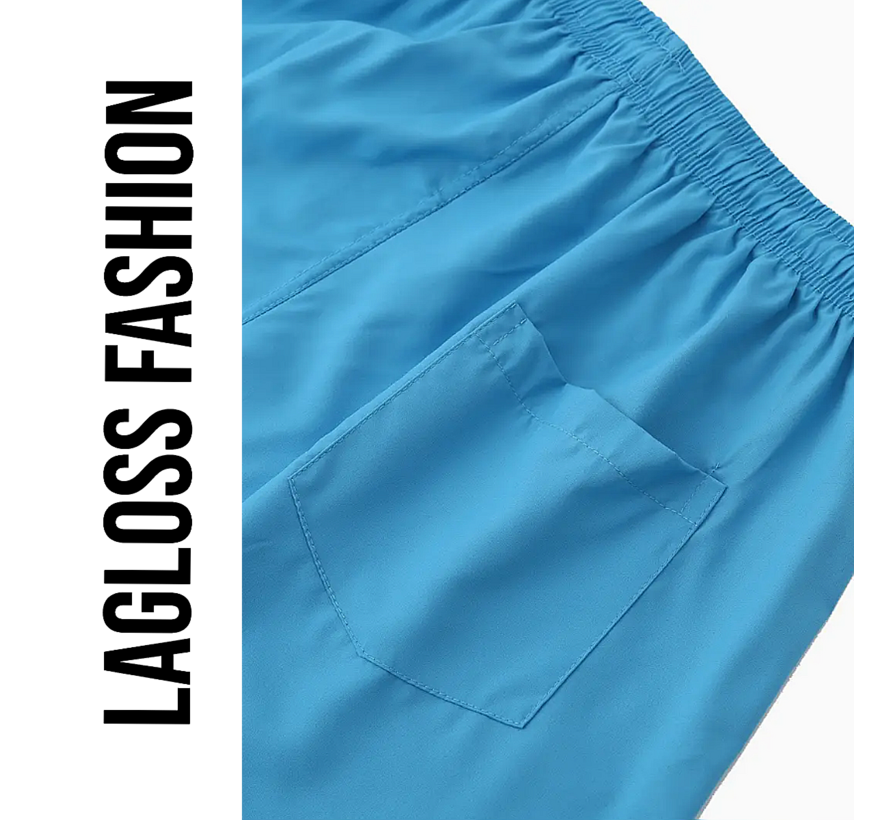 LaGloss® Heren Sportshorts – Lichtgewicht Zwembroek met Zak & Trekkoord – Ademend, Sneldrogend & Comfortabel – Hemelsblauw – Casual Zwemshort – Maat XL