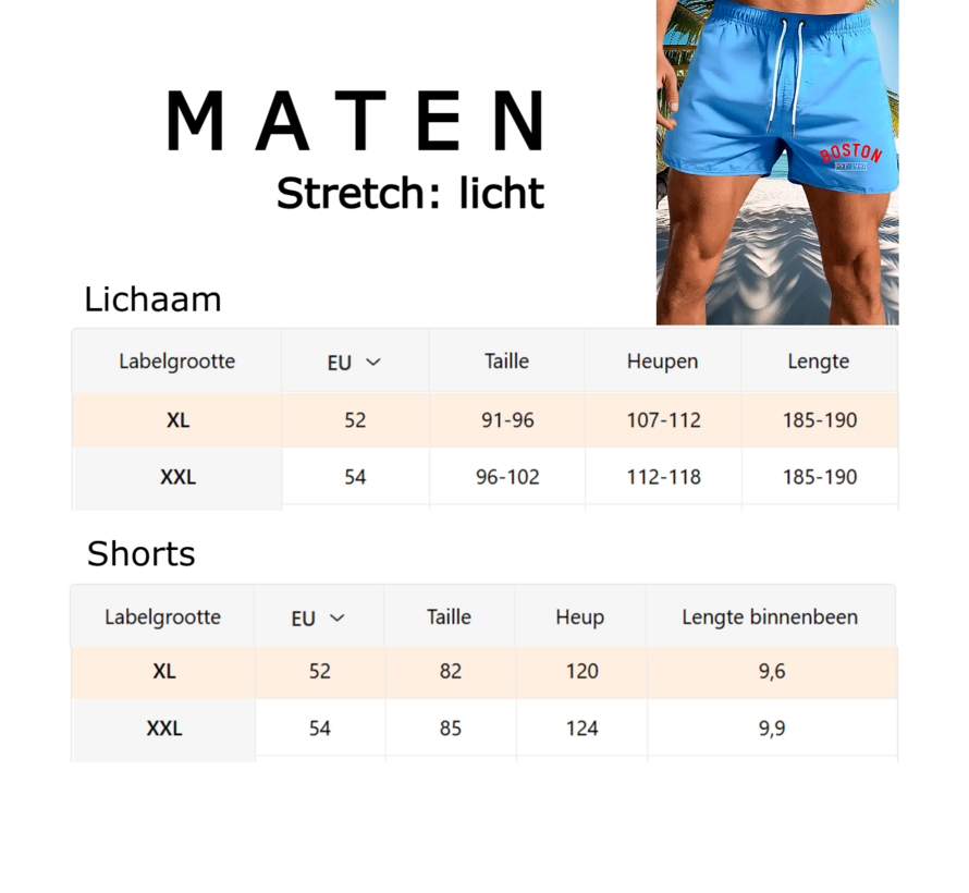 LaGloss® Heren Sportshorts – Lichtgewicht Zwembroek met Zak & Trekkoord – Ademend, Sneldrogend & Comfortabel – Hemelsblauw – Casual Zwemshort – Maat XL