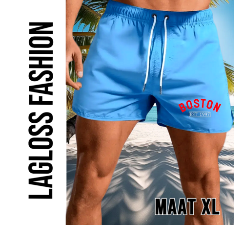 LaGloss LaGloss® Heren Sportshorts – Lichtgewicht Zwembroek met Zak & Trekkoord – Ademend, Sneldrogend & Comfortabel – Hemelsblauw – Casual Zwemshort – Maat XL